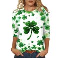 thumbnail image 2 of xixinqiwan Shamrocks Shirt for Women 3/4 Sleeves,Women's Holiday Costume Tee Shirt Tops,Gift Tee for Teachers Funny Long Sleeve Tops, 2 of 6