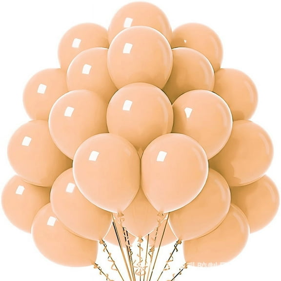 Zhuge Matte Balloons 10 inch, 60 Pcs Latex Party Balloons Helium Quality for Birthday Graduation Baby Shower Baseball Nautical Wedding Party Decorations ，Apricot color