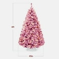 thumbnail image 3 of Best Choice Products Artificial Flocked Christmas Tree, 6ft Pre-Lit Holiday Decor w/250 Twinkle Lights - Pink, 3 of 9
