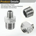 thumbnail image 3 of 2Pack PT1/2  x PT1/4 304 Stainless Steel Pipe Fitting Reducing Hex Nipple, 3 of 5