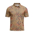 thumbnail image 4 of CCRFTGI Polo Shirts for men Casual Short Sleeve Golf Shirt Quick Dry Athletic T-Shirt Moisture Wicking Shirt Khaki L, 4 of 5