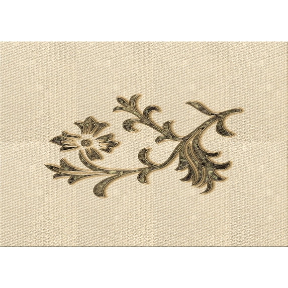 Ahgly Company Indoor Rectangle Patterned Moccasin Beige Area Rugs, 2' x 4'