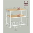 thumbnail image 6 of VASAGLE Kitchen Island with 3 Shelves, Kitchen Shelf with Power Strip, 23.6 x 39.4. x 34.9 Inches, Large Worktop, Steel Structure, Industrial, Easy to Assemble, Oak Color and White, 6 of 6