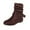 Brown, variant on Puntoco Women'S Winter Boots Clearance,Women'S Winter Flat Leather Belt Buckle Suede Zipper Round Toe Ankle Boots Gray