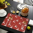 thumbnail image 4 of Christmas Table Mats 12x17 Inch Set of 4, Waterproof Plastic Placemats - Winter Snowflake & Deer Scene for Kitchen Dining Party Celebration, 4 of 6
