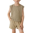 thumbnail image 1 of Yanlir Chemises Garçons Enfants Manches Courtes Été Col Rond Coupe Ample Hauts Jeunesse Basique Col Rond Uni Basique Décontracté Hauts Doux T-Shirts Unis, 1 of 7