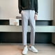 thumbnail image 3 of Pantalones de trabajo refrescantes para hombres, pantalones de oficina de seda de hielo, trajes rectos para hombre, tela clásica, sastrería coreana, reseñas, muchas novedades, 3 of 5