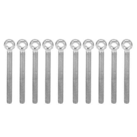 

10Pcs Eye Bolts 304 Stainless Steel M6x60 Screws Hooks for Tightening Connecting