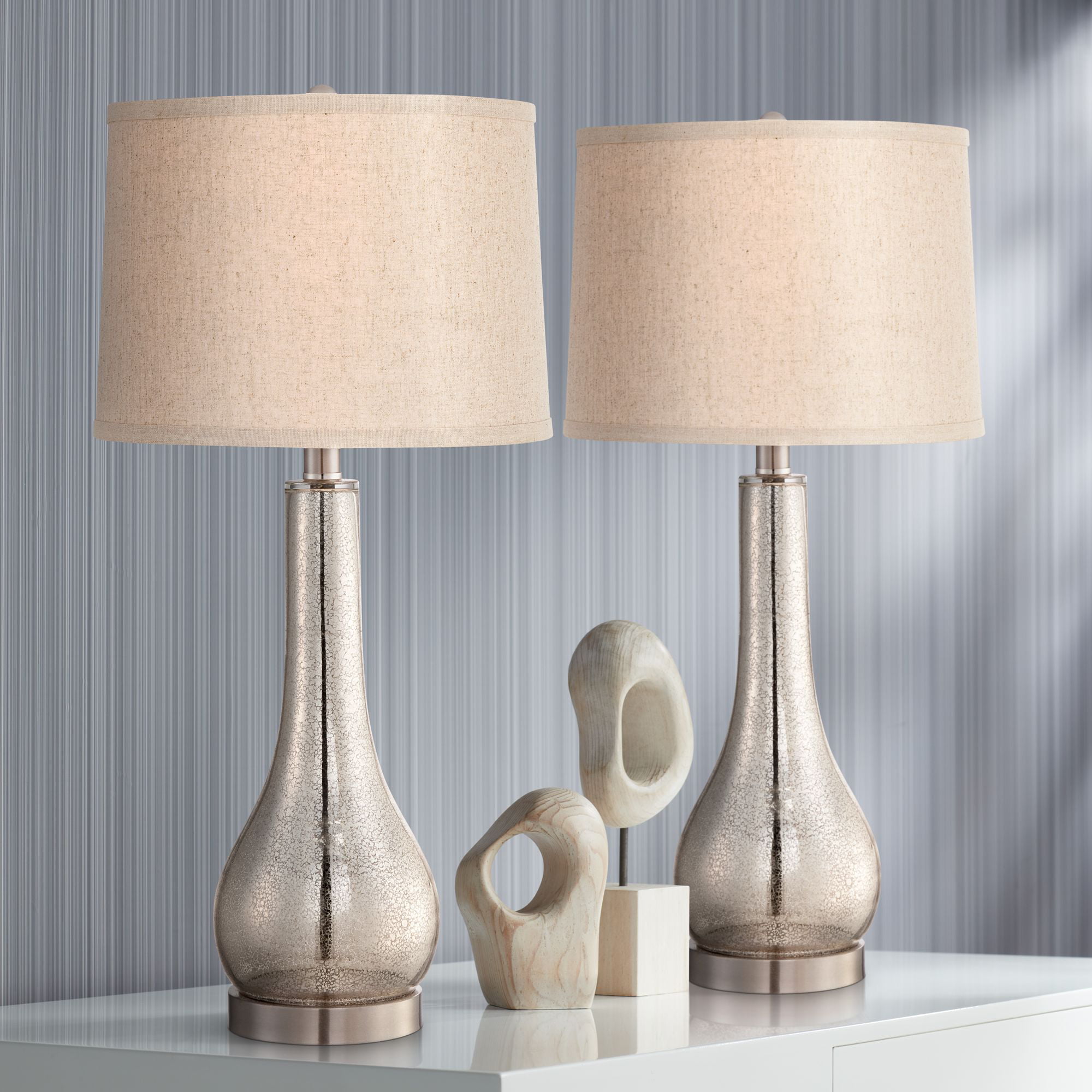 360 Lighting Coastal Table Lamps Set Of, Mercury Glass Table Lamps Set Of 2