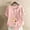 02 Pink, variant on YueHuiYing Women's Fashion Casual Floral Print Short-Sleeve Cotton-Linen Blend Button-Up T-Shirt Top