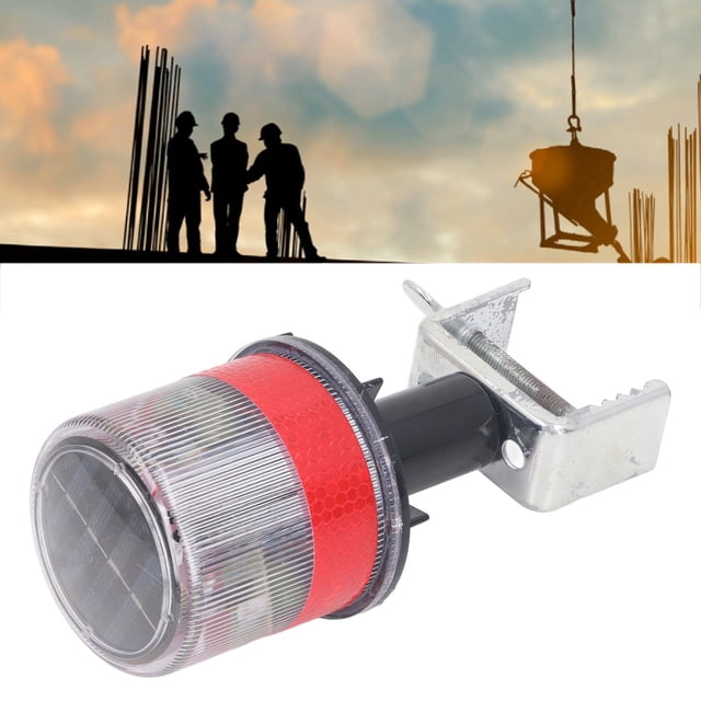 Lumière d'Avertissement Beacon, Lumière Conique LED Solaire Réfléchissante Résistante aux Chocs Support en Fer Robuste et Étanche Facile à Installer pour le Trafic
