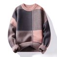 thumbnail image 2 of Suéter grueso de cuello redondo de invierno para hombre, ropa de punto geométrica de manga larga, camisa básica para hombre, 2 of 6