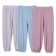 thumbnail image 3 of LYMAYTER Girls Sweatpants Trousers for Kids Summer Loose Trousers Toddler Ice Silk Comfort Trousers Versatile Trousers for 2-12 Years, 3 of 8