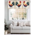 thumbnail image 3 of Rooster Valances for Windows Retro Chicken Farm Animal Rustic Country Kitchen Valance Curtain Rod Pocket Small Curtains for Cafe Bathroom Laundry Basement 42" x 12", 3 of 8