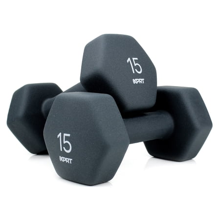 XPRT Fitness Neoprene Dumbbells Anti-Roll Hand Weight  15 Lb.  Pair