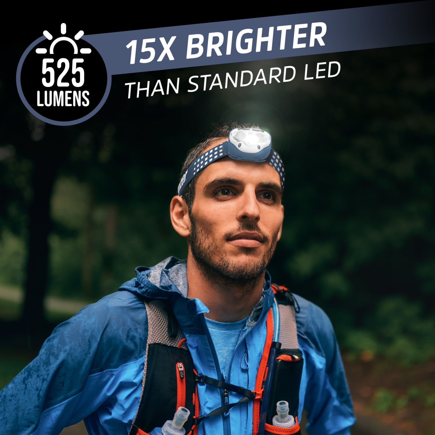 Energizer Smart Voice Controlled LED Headlamp, 525 Lumen Output, AAA Batteries Included