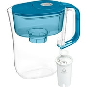 Brita Small 6 Cup Denali Water Filter Pitcher with 1 Brita Standard Filter, Transparent Teal