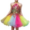 thumbnail image 2 of Jumpingount Vestido de baile de ballet para niños y niñas, disfraces de tutú, ropa de baile bordada, conjunto infantil para bailarina, escenario Vestidos Como se muestra 160cm, 2 of 6