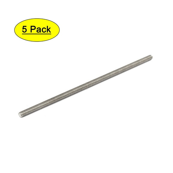 Uxcell M5x150mm 304 Stainless Steel Fully Threaded Rod Bar Studs Hardware 5 Pack