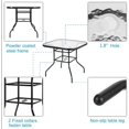 thumbnail image 4 of Outdoor Dining Table, Square Toughened Glass Table, Glass Patio Table, Indoor & Outdoor Table for Balcony Yard Garden, 4 of 5