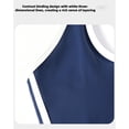 thumbnail image 6 of Women Halter Neck Yoga Tank Top Contrast Trim Slim Fit Workout Athletic Top, 6 of 9