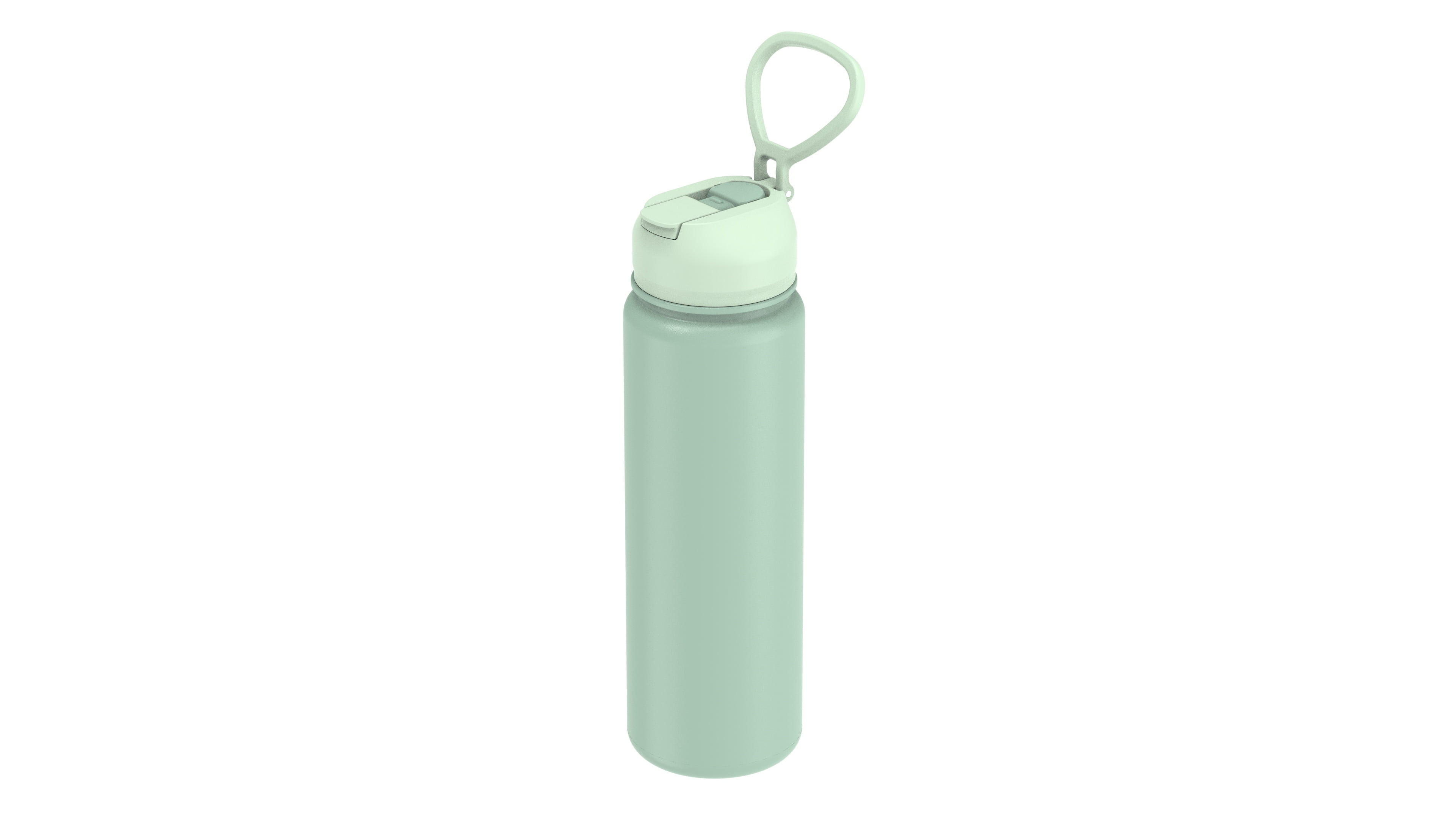 Mainstays 24 oz Double-Wall Stainless Steel Water Bottle with Straw Lid, Green