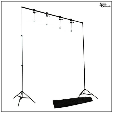 10' x 8.5' Background Support System Stand Kit with 4 Piece Backdrop Holders for Photography Lighting by Loadstone Studio