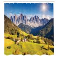 thumbnail image 3 of Ambesonne Nature Shower Curtain, Morning at Countryside, 69"Wx75"L, Grey and Green, 3 of 5