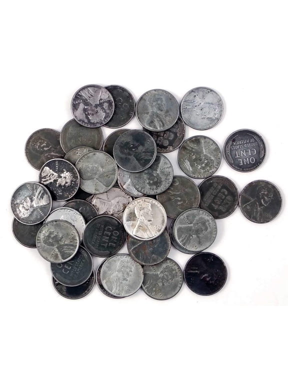 USA 1943 World War II Steel Pennies Cent Coin - P D & S Circulated - Set of 50