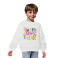 thumbnail image 4 of Chandails en Molleton pour Petites Filles 2025 Coton Manches Longues Col Rond Chandail Chemise pour Enfants Blanc, 4 of 5