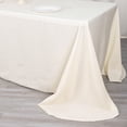 thumbnail image 3 of Balsa Circle 90" x 132" Polyester Rectangular Tablecloth Rounded Corners - Ivory, 3 of 8