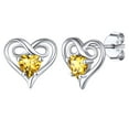 thumbnail image 1 of Pendientes Silvora Dainty con piedras preciosas para mujer, plata de ley, corazón infinito, regalo de joyería para cumpleaños o Navidad, 1 of 7