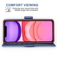 thumbnail image 3 of Wallet Case for iPhone 11 6.1 inch, Blocking Card Slot Stand Shockproof TPU Interior Case PU Leather Magnetic Protect Flip Cover Compatible with iPhone 11 6.1 inch, Blue, 3 of 4
