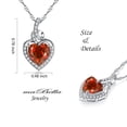 thumbnail image 5 of Sterling Silver Simulated Garnet Heart Pendant Necklace, 18" Gifts for Women, 5 of 6