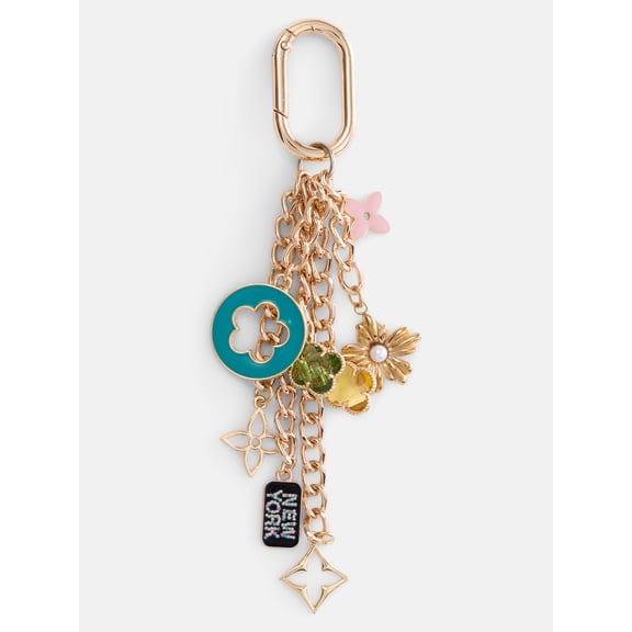 Free Assembly Women's Dangling Chains Handbag Charm, Multi