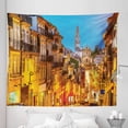 thumbnail image 1 of Europe Tapestry, Cityscape Toward Old Buildings in Porto Mediterranean Town Streets Scenic Image, Fabric Wall Hanging Decor for Bedroom Living Room Dorm, 5 Sizes, Multicolor, by Ambesonne, 1 of 1
