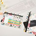 thumbnail image 4 of Rose Leaf Butterfly 2 Pack Pencil Pouch for 3 Ring Binder Smooth Zipper Folders with Pockets Clear Window Pencil Case, 4 of 6