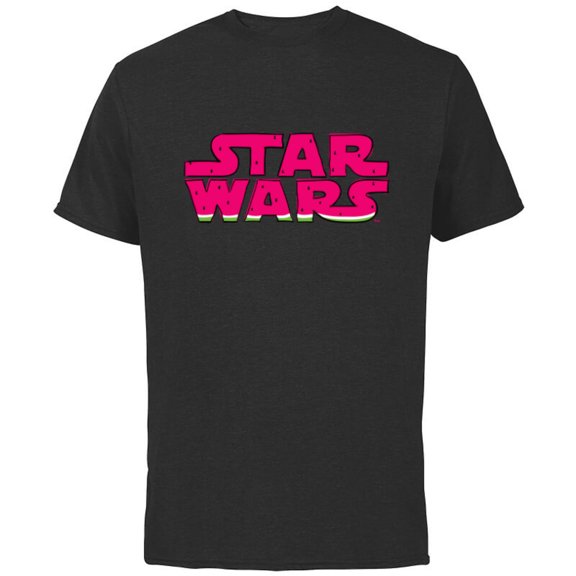 Star Wars Logo Fashion Style Summer Watermelon Pattern - Short Sleeve Cotton T-Shirt for Adults - Customized-Black
