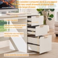 thumbnail image 6 of Joaxswe 48" Modern Fluted Executive Desk with Storage Cabinet & File Drawer, White Home Office Desk, Large Computer Table for Office, Study, 6 of 12