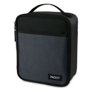 PackIt Freezable, Reusable Upright Lunch Box, Charcoal and Black
