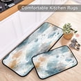 thumbnail image 5 of 2-Piece Kitchen Rugs Set Non-Slip Mats Carpet Floor for Kitchen, Bathroom (19.7"x27.6" & 19.7"x47.2") Watercolor Ink Splashes Pattern, 5 of 7