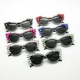 thumbnail image 3 of Lunettes de Soleil en Forme de Goutte d'Eau avec Il de Chat Coloré, Noir, 3 of 6