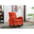 thumbnail image 7 of Rocking Chair, Modern Tufted Upholstered High Back Armchair with Solid Wood Base and Padded Seat Comfortable Rocker Nursery Glider Chair Living Room Chair for Elderly Adults Kids, Orange, 7 of 7