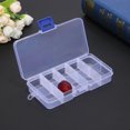 thumbnail image 3 of 10 Compartments Transparent Plastic Jewelry Pills Organizer Storage(White), 3 of 4