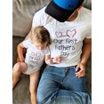 thumbnail image 3 of Our First Father's Day Dad & Baby Matching Set Infant Bodysuit & Men's T-Shirt Dad White Medium / Baby Pink 18M (12-18M), 3 of 6