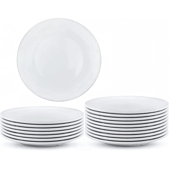 18 Pieces Melamine Appetizer Plates, 5.91 Inch White Round Dinner Plates, Small Salad and Dessert Plate, Lightweight Durable Serving Dishes for Snacks, Catering, Party
