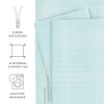 thumbnail image 4 of Noble Linens Aqua Thatch Pattern Duvet Set 3-Piece Duvet Cover Set, King/Cal King, 4 of 11