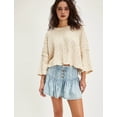 thumbnail image 5 of Women'S Denim A-Line Pleated Skirt Casual High Waisted Ruffle Flared Mini Skirts Light Blue L, 5 of 8