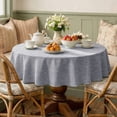 thumbnail image 7 of ICEANT 55 inch Round Tablecloth, Linen Woven Waterproof Table Cover, Solid Textured Linen Spill-Proof Table Cloth, Wrinkle Free Party Tablecloth For Outdoor Indoor, Denim Blue, 7 of 7