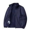 thumbnail image 7 of Men's Nylon Lightweight Jackets Hiking Outdoors Long Sleeve Full Zip Jacket with Pockets Quick Dry Sports Coat (L, Dark Blue), 7 of 7